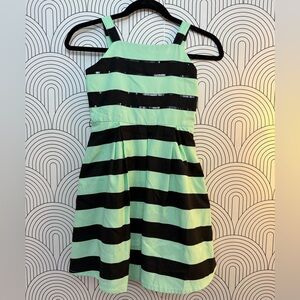 Justice Mint and Black Striped Dress